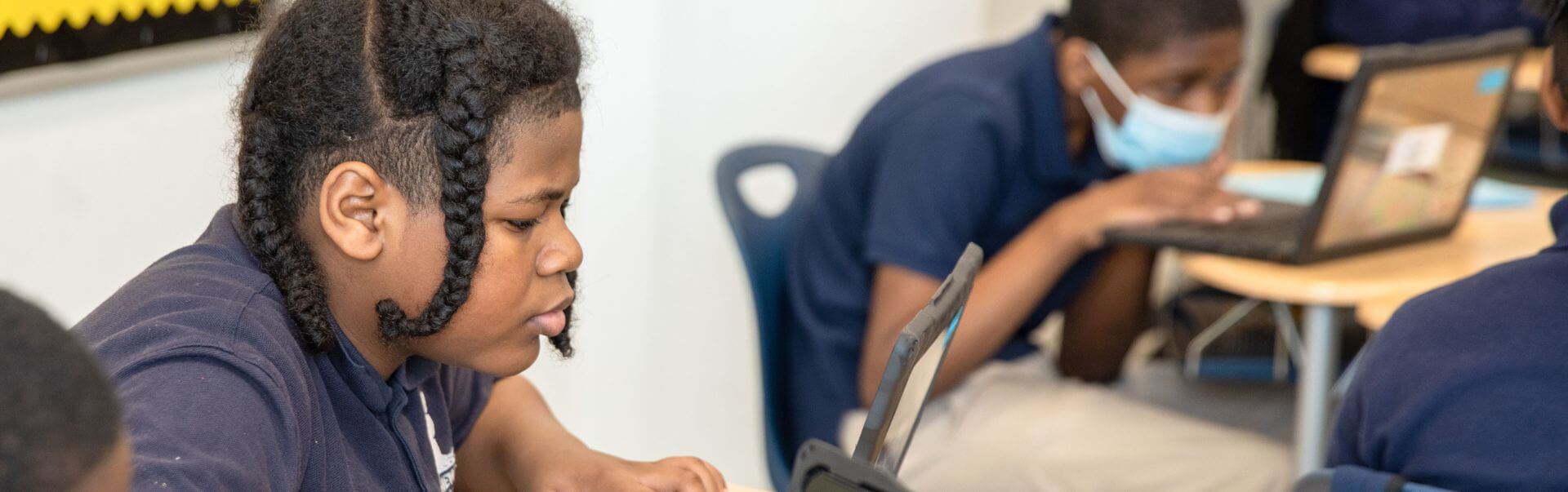 student in classroom