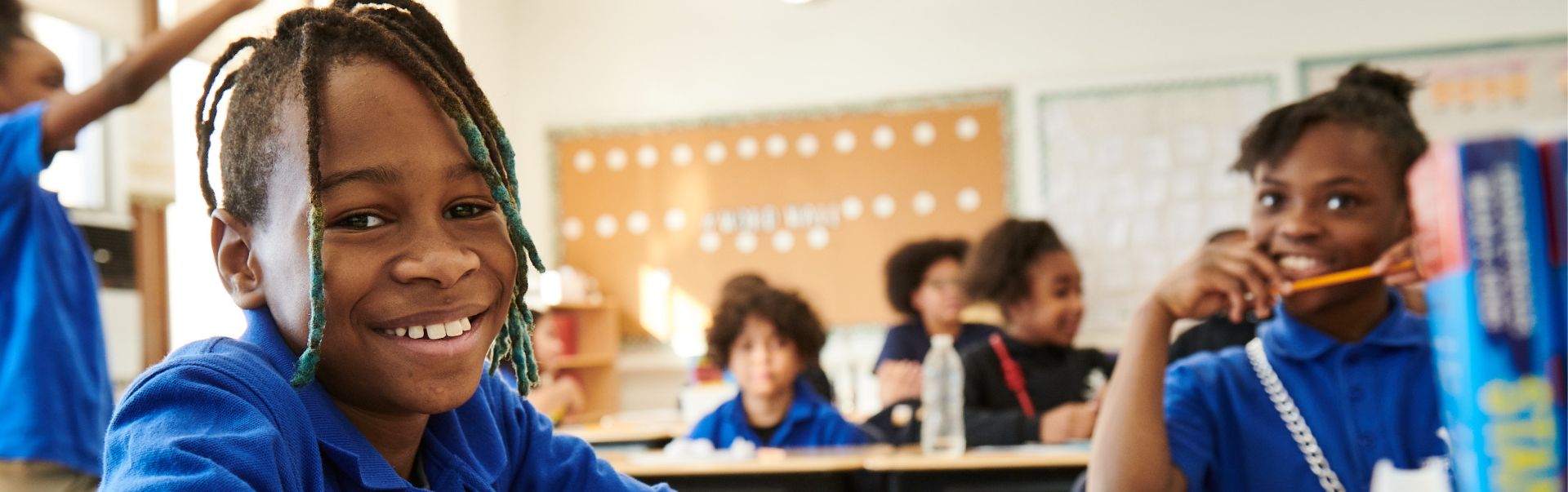 student in classroom