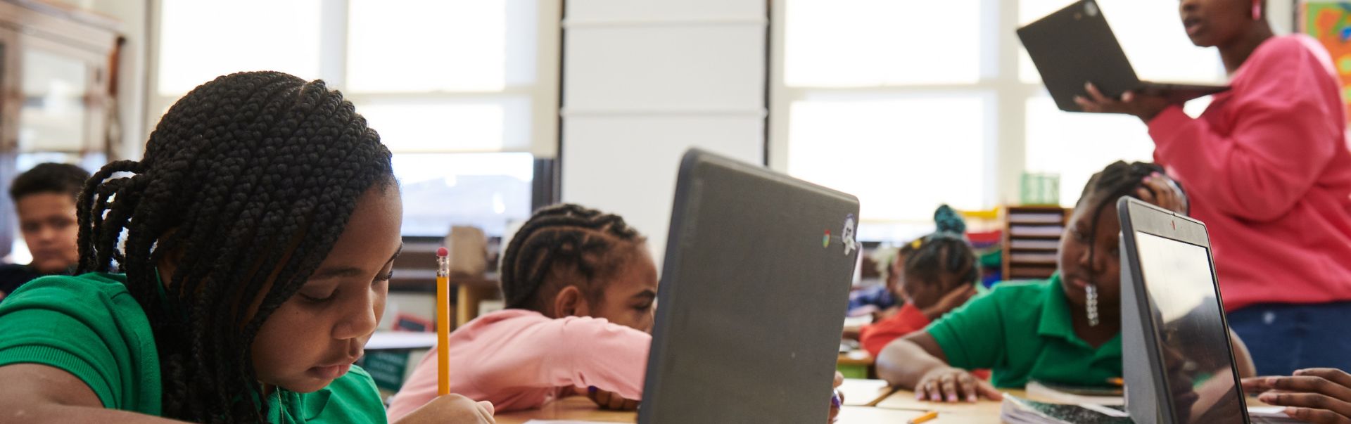 student in classroom