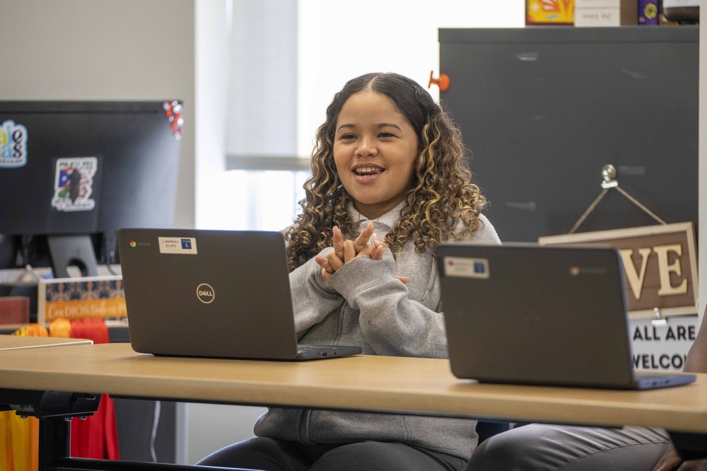 female student in classroom