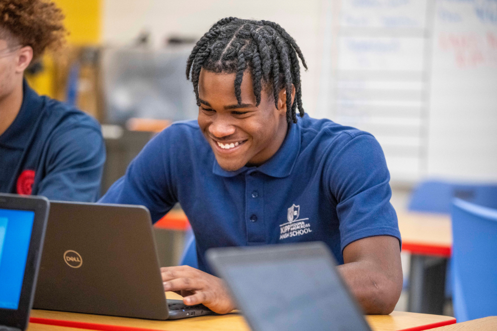 student in classroom